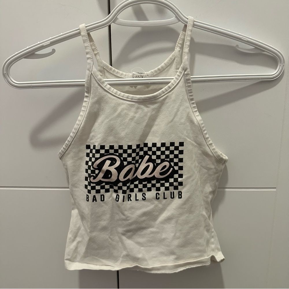 White crop top tank top